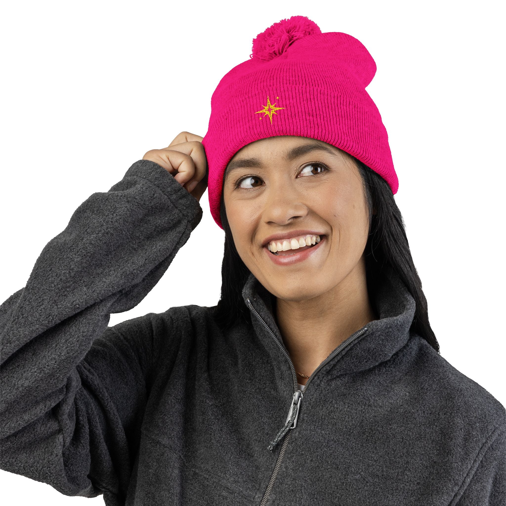 'Get Centered' Pom-Beanie