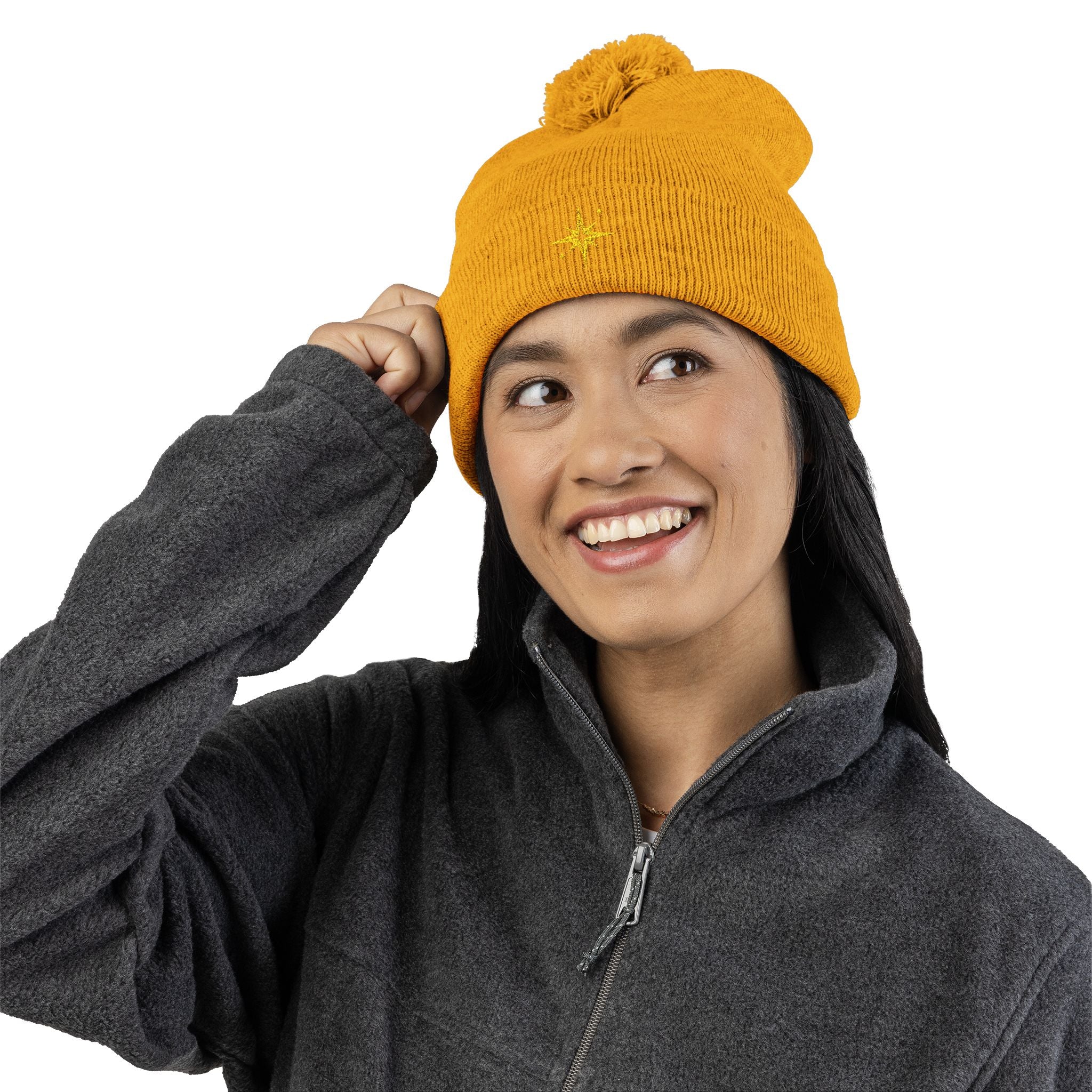 'Get Centered' Pom-Beanie