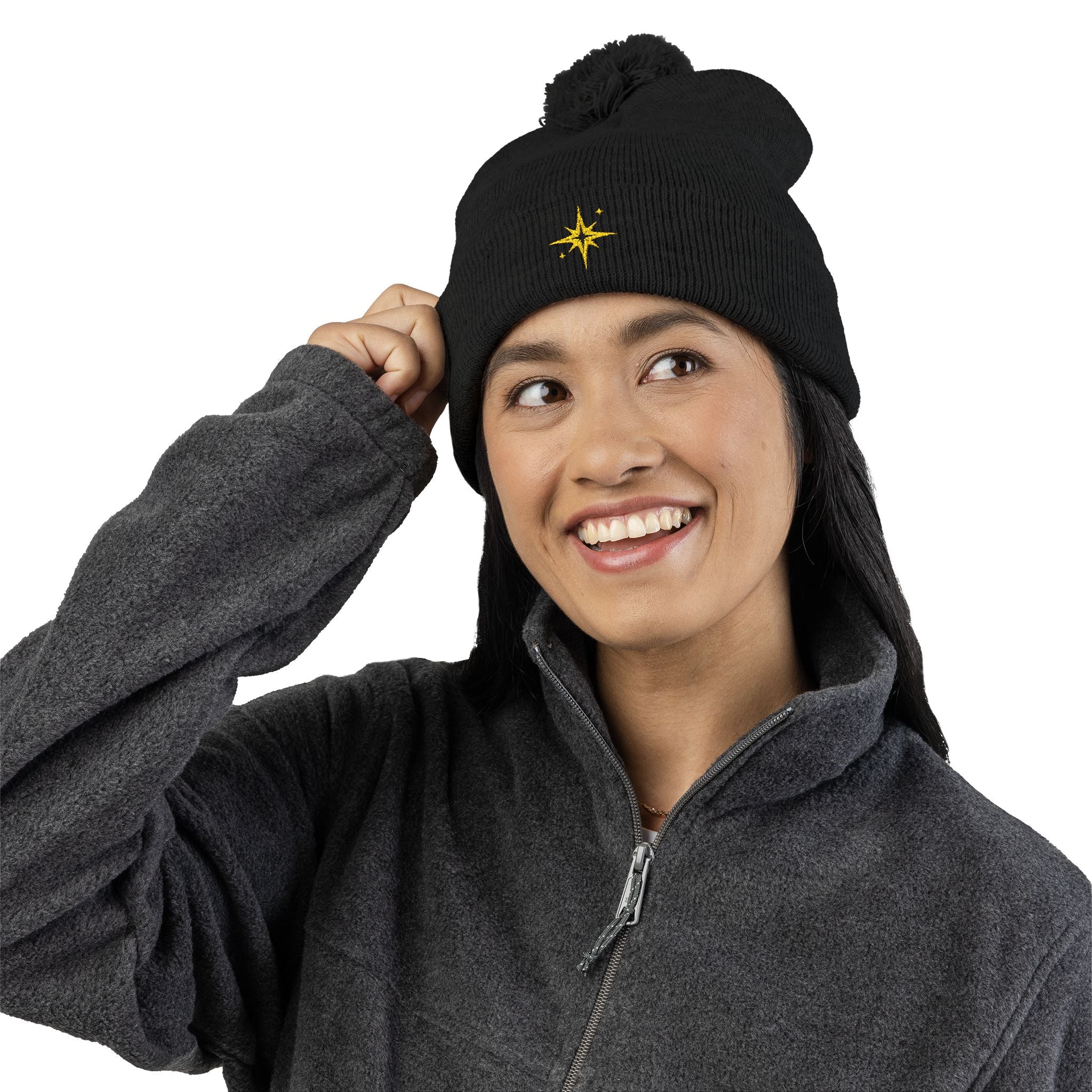 'Get Centered' Pom-Beanie